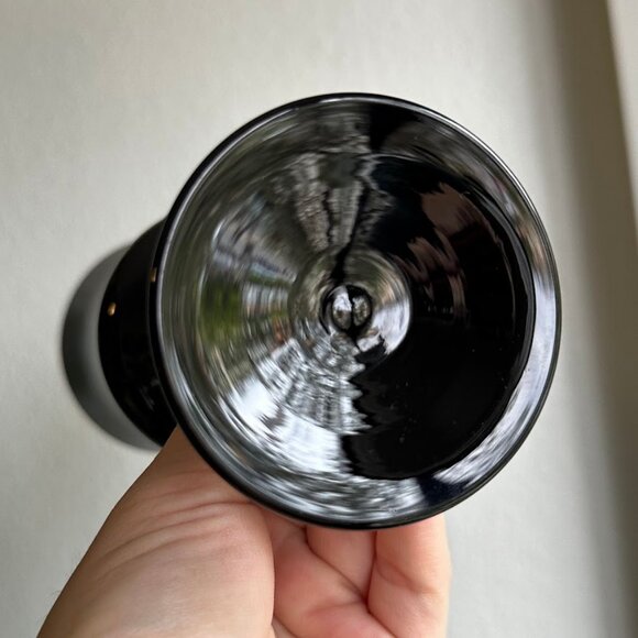 Zbigniew Horbowy Design 4 Black Glass Wine Goblets Vintage MCM Poland 1970s - Picture 7 of 12